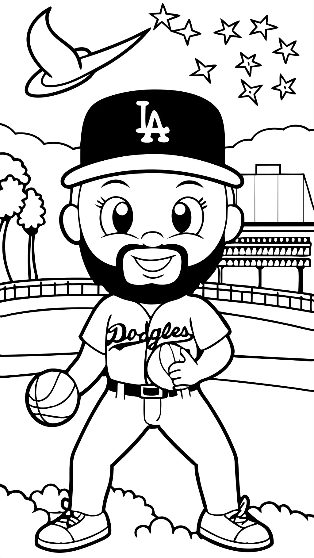 Página para colorear de los Dodgers